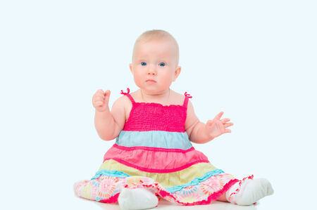 Little girl baby with blue eyesの写真素材