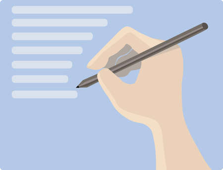 Hand write text on paper, board vector illustration.のイラスト素材