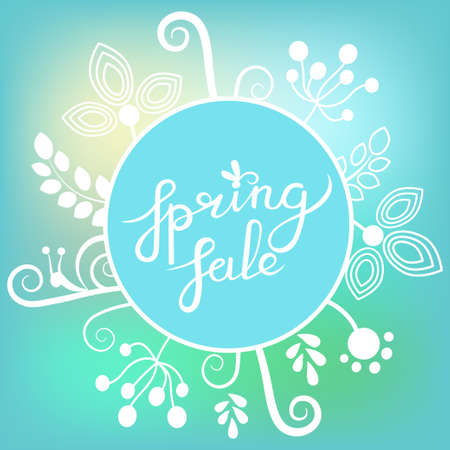 Great spring Sale Banner with floral elements. Vector Colorful Illustration. Vector eps 10のイラスト素材