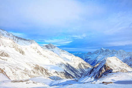Lonely Alps in Innsbruck in the winter in a sunny dayの写真素材