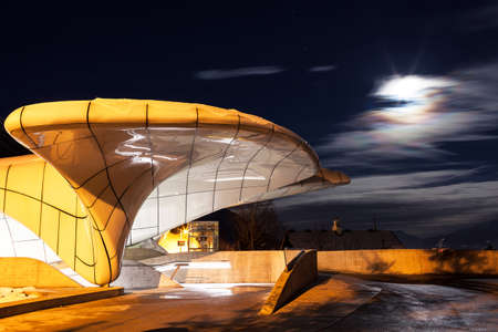 stop the lift in Alpine mountains at night. Innsbruck, Austriaのeditorial素材
