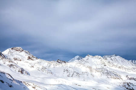 lonely Alps in Innsbruck in the winter in a sunny dayの写真素材