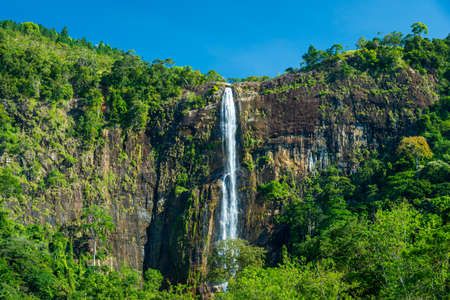 Exiting view of waterfall in Sri Lankaの写真素材