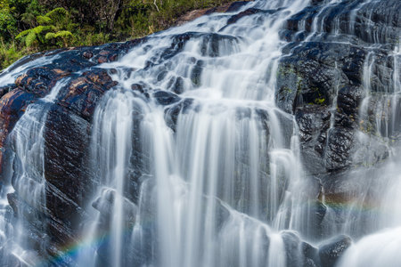 Exiting view of waterfall in Sri Lankaの写真素材