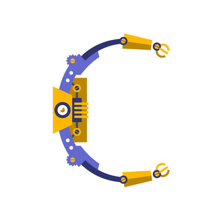 Robot, font vector. Letter Cのイラスト素材