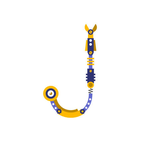 Robot, font vector. Letter Jのイラスト素材