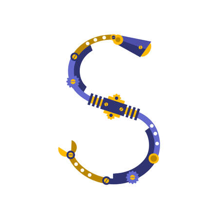 Robot, font vector. Letter Sのイラスト素材