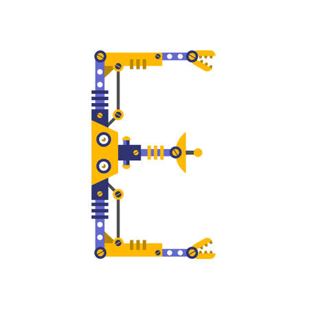 Robot, font vector. Letter Eのイラスト素材