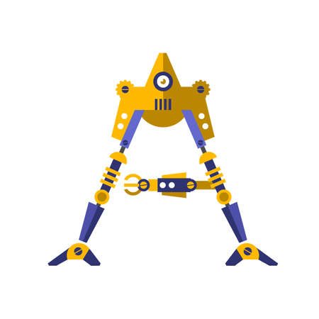 Robot, font vector. Letter Aのイラスト素材