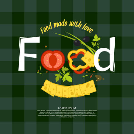 Food. Illustrations for design, website, infographic, poster, advertising.のイラスト素材