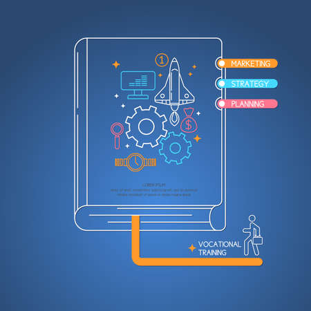 Vocational training. Income and success. Business infographics. Icons and illustrations for design, website, infographic, poster, advertising.のイラスト素材