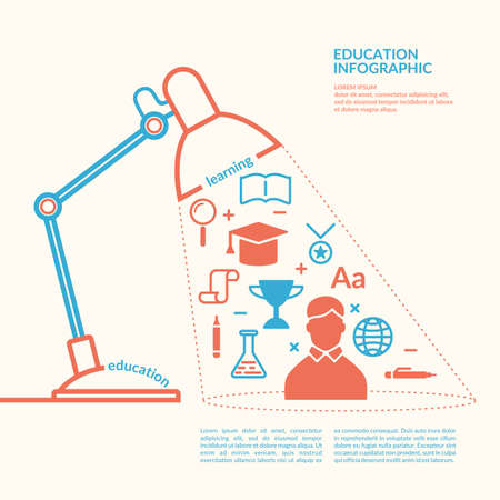 Education infographics. Icons and illustrations for design, website, infographic, poster, advertising.のイラスト素材