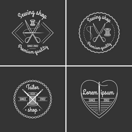 Set. Tailor. Sewing labels collection. Logo and design elements.のイラスト素材