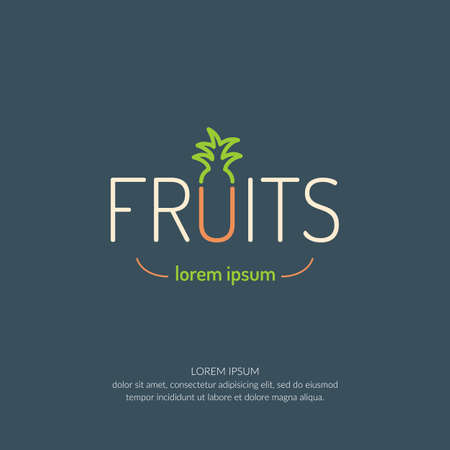 Fruit. The logo and elements for design and illustration.のイラスト素材