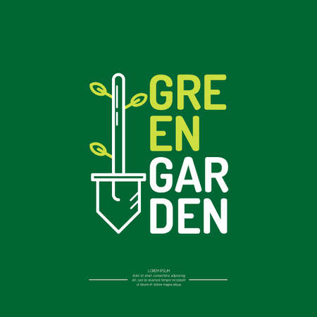 Green garden logo. Vector logo design.のイラスト素材