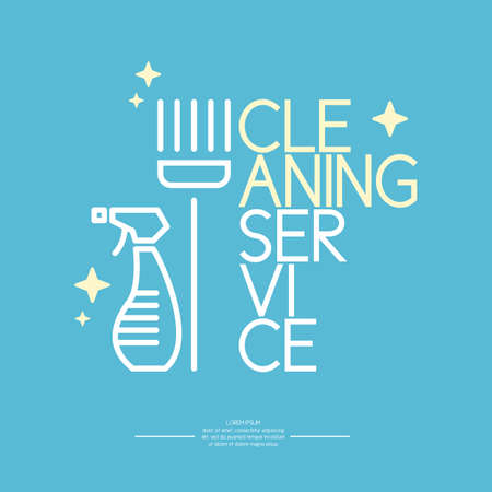 Cleaning service. Logo and design elements.のイラスト素材