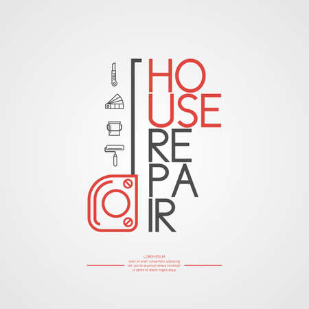 House repair. Elements and icons for cards, illustration, poster and web design.のイラスト素材