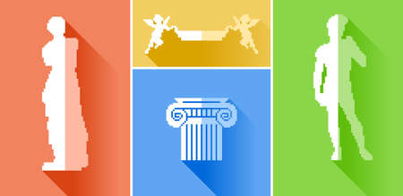 Pixel art. vector icons for design and infographics.のイラスト素材