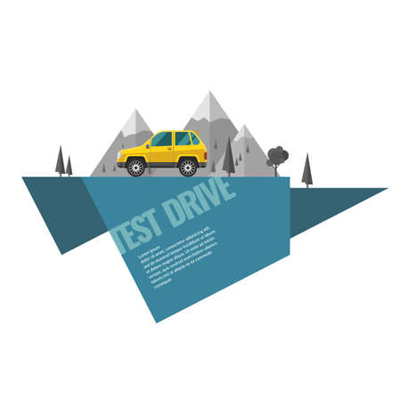 Test drive. Illustration and design for poster, Billboard and web.のイラスト素材