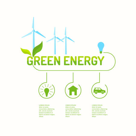 Green energy. Illustrations for design, website, infographic, poster, advertising.のイラスト素材