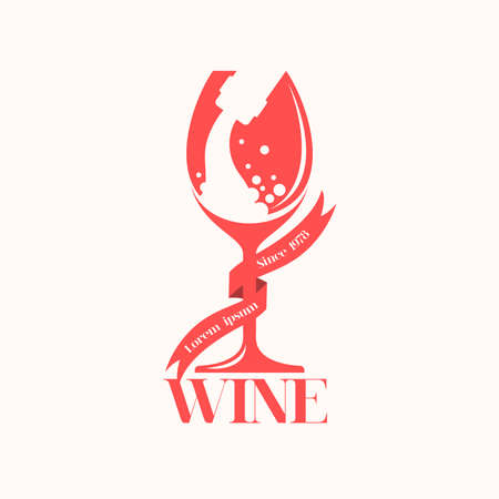 Wine label. Illustrations for design, website, infographic, poster, advertising.のイラスト素材