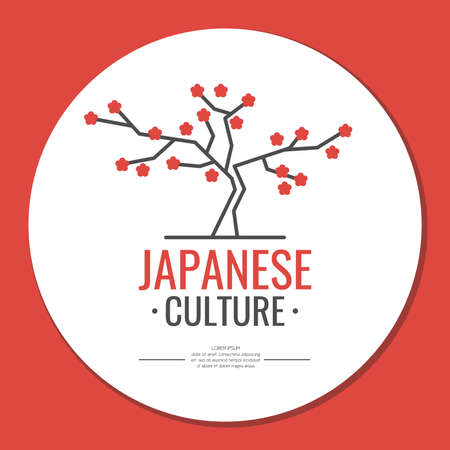 Poster. Japanese culture. Symbol of Japan. Elements and icons for cards, illustration, poster and web design. Vector illustration.のイラスト素材