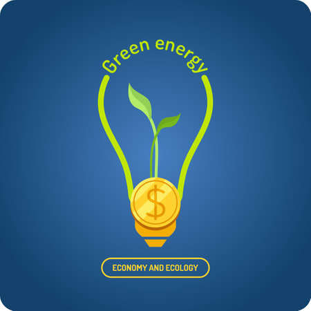 Green energy. Illustrations for design, website, infographic, poster, advertising.のイラスト素材