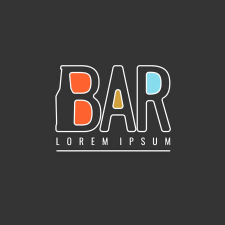  bar. Sign design, poster, advertising. Vector elements.のイラスト素材