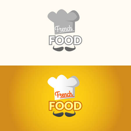 The  of French food. French food, the sign for the restaurant. Vector illustration.のイラスト素材