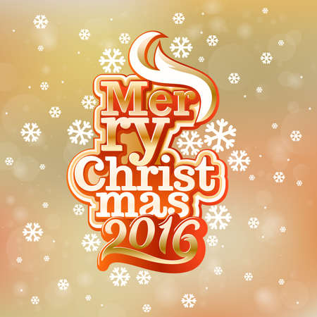 Merry Christmas. The inscription merry Christmas on a beautiful gold background. Modern, stylish typography with decorative elements. Vector illustration, inscription and lettering.のイラスト素材