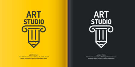 Conceptual and label art Studio. Modern, vector graphics.のイラスト素材