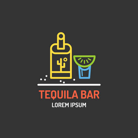 Tequila bar. Mexican bar. Vector illustration.のイラスト素材