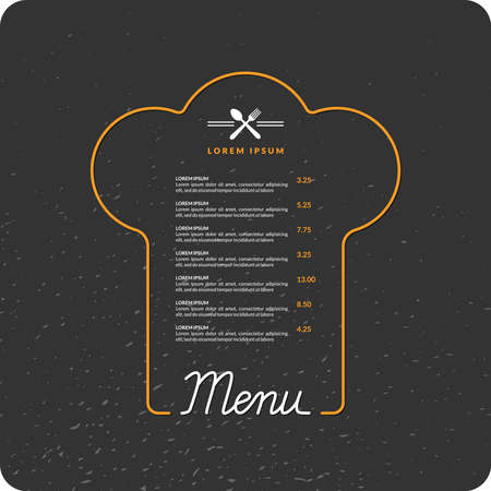 Modern linear background for restaurant menu, flyer, banner. poster with lettering. Vector illustration.のイラスト素材