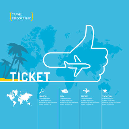 Travel infographics. Buy air tickets. Poster for sale of trips and tours.のイラスト素材