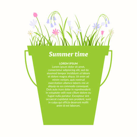 Summer background for text and records. Poster for advertisement and information about plants and vegetables.のイラスト素材