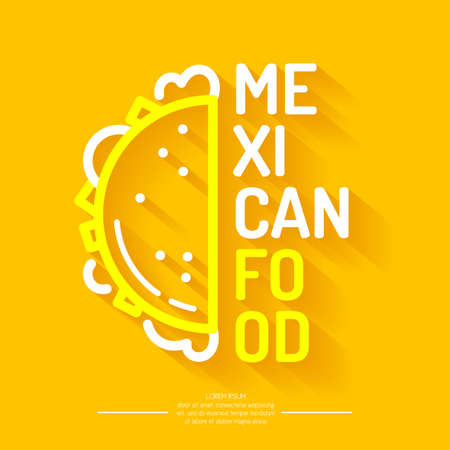 The icon of Mexican food. Mexican food, the sign for the restaurant.のイラスト素材