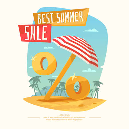 Original concept poster discount sale. Summer Sale banner.のイラスト素材
