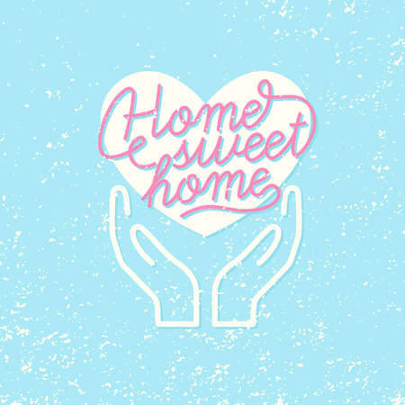 The inscription home sweet home on the background.のイラスト素材