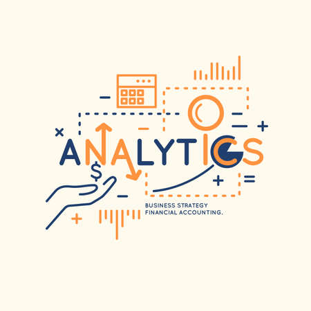 Business infographic data analytics.  Bright modern vector illustration of Analytics and statistics.のイラスト素材