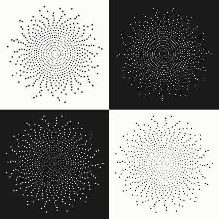 Set of circles triangles, stars and squares. Vector graphics.のイラスト素材