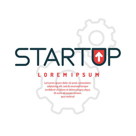 Linear vector conceptual start up background. Illustration on the development and business planning.のイラスト素材