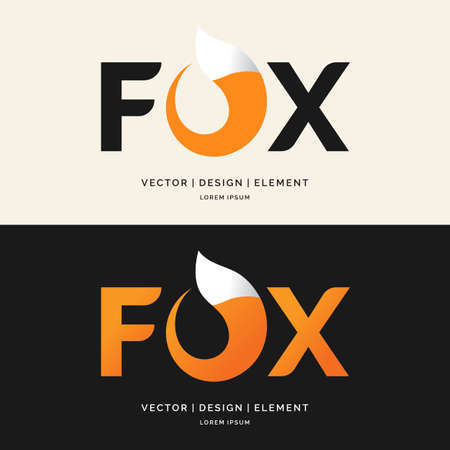 The inscription Fox, modern and emblem. Vector illustration.のイラスト素材