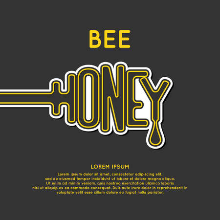 bee honey. Stylish and modern for Apicultural products. Vector illustration.のイラスト素材
