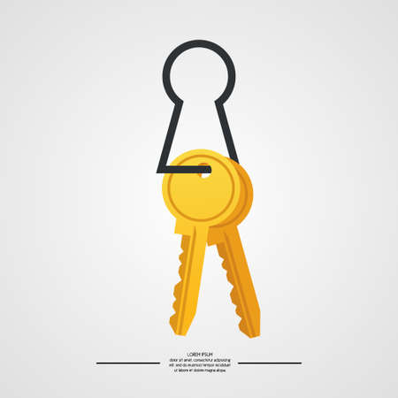 Isolated illustration of keys on white background.のイラスト素材
