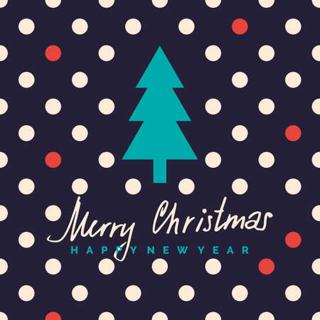 2017. Merry Christmas and Happy New Year, poster with the tree. Vector illustrationのイラスト素材