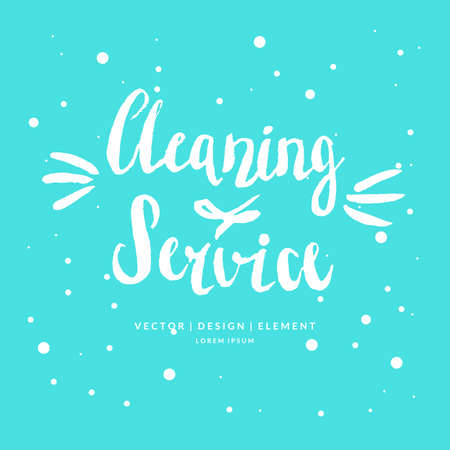 Modern hand drawn lettering phrase Cleaning service. Calligraphy brush and ink. Handwritten inscriptions and quotes for layout and template. Vector illustration of textのイラスト素材