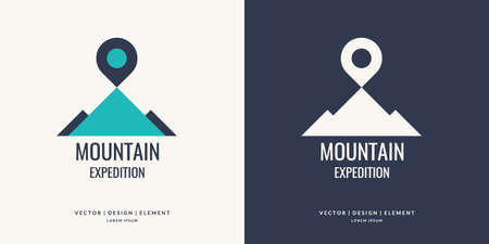 Vector logo and sign for Hiking and climbing. Vector illustration.のイラスト素材