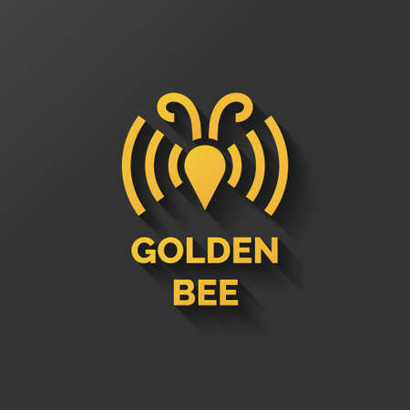 Logo of bee honey. Stylish and modern logo for beekeeping. Vector illustration.のイラスト素材