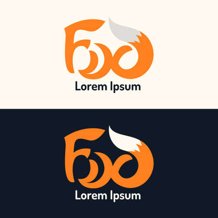 Modern hand drawn lettering word Fox. Calligraphy brush and ink. Handwritten inscriptions and quotes for layout and template. Vector modern logo and emblem.のイラスト素材