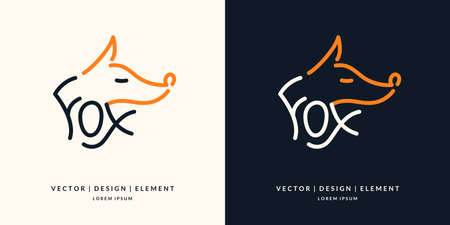 Vector modern Fox logo and emblem. Vector illustrationのイラスト素材